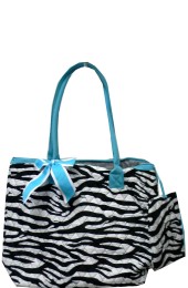 Small Quilted Tote Bag-BG0710/ZEBRA-TURQ